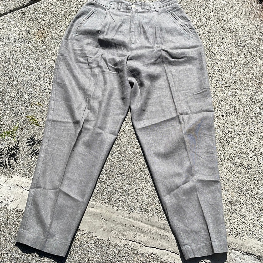 Trousers, Milano Design Group, pleated, baggy, linen